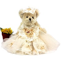 Key Chain - 12 PCS - Wedding Dress Teddy Bear - KC-B22017-H